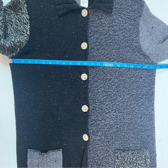 Susan Bristol Long Gray/ Black Patchwork Sweater/ Cardigan - Picture 14 of 15